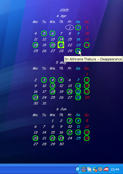 Desktop Calendar Xp